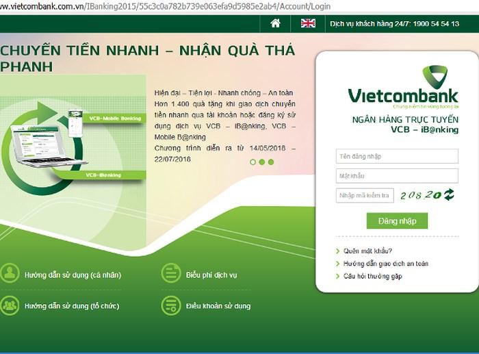sử dụng Internet Banking Vietcombank