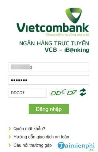 sử dụng Internet Banking Vietcombank